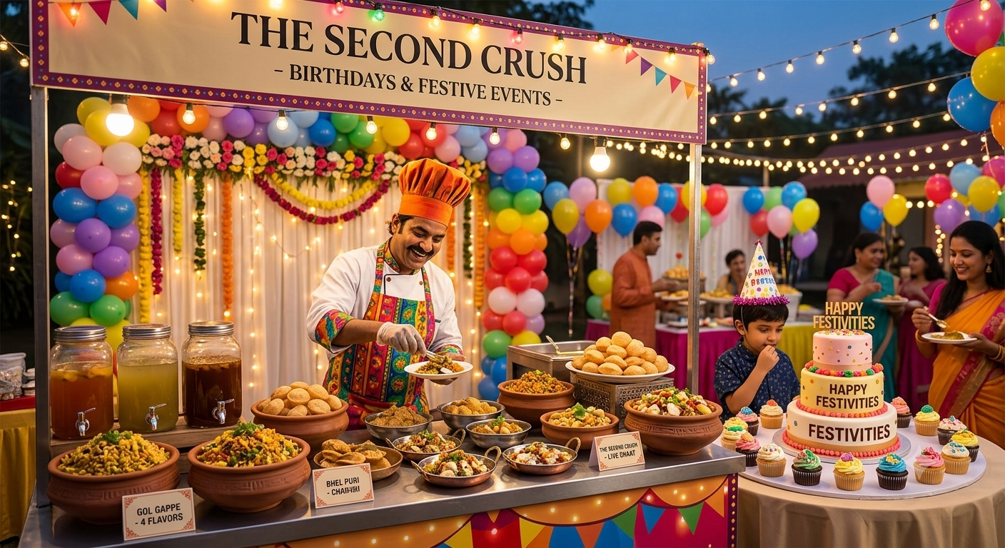 Festive Party Vegetarian Live Chaat Setup